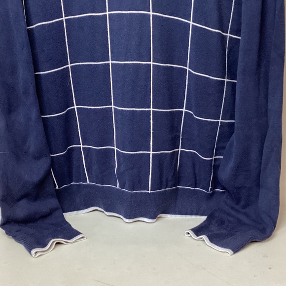 Tommy Hilfiger‎ Golf Sweater Mens XL Blue White Grid V Neck Pullover - Picture 4 of 13